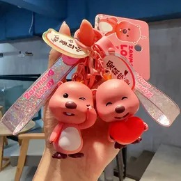 كرتون Loopy Ruby Beaver Doll -keychain keychain صديقة لطيفة فريدة من نوعها ورائعة حقيبة معلقة