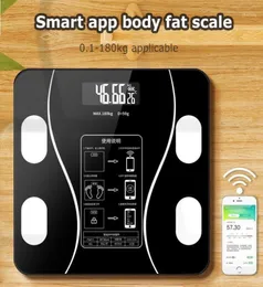 Smart Scales Scale Weight Scala del grasso corporeo analizzatore di composizione digitale wireless con app smartphone Bluetooth1413161