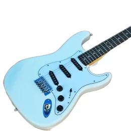 Kablar nya !!! Cream White Color St Electric Guitar Solid Body Scalloped Rosewood Fretboard White Pickguard Big Head