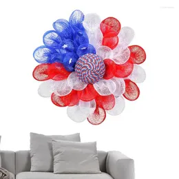 Decorative Flowers 4th Of July Wreath Patriotic Red White And Blue Decoration 2024 Outdoor Entrance Front Porch Decor Independence Day
