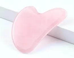 Rose Gua Sha Stone Quartz Pink Jade Board Naturalstone Crafts Scraper Chinese Guasha Pad wll868869850