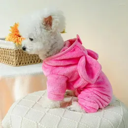 Odzież dla psów ubrania 4-nogienne guziki płaszczowo-świniowe Zamknięcie Łatwe do zużycia zagęszczony ciepły miękki puppy zimowy kostium kota