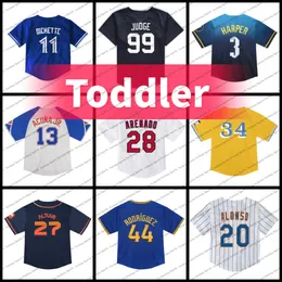 Baseball size per neonati Baseball Jersey Corey Seager Semien Valenzuela Betts Freeman Elly de La Cruz Soto Mountcastle Suzuki Rizzo Ozzie Altuve Turner