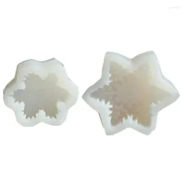 Bakning formar tvålformar ljus mögel silikon hantverk snöflinga formade material 2 stilar perfekt gåva för älskare