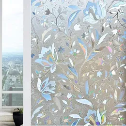 Fensteraufkleber 3D Blumenmuster Frosted Glasfilm Selbstkleinerschaftsschützer 5M