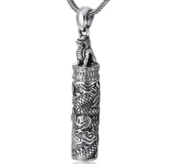 990 Серебряный серебряный серебряный мемориал тайский серебряный серебряный ювелирные украшения дракона дизайн панк -кулон подвеска пепель