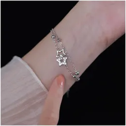 Chain Link Bracelets 2023 Zircon Round Charm Bracelet Bangle For Women Girls Classic Elegant Fashion Jewelry Sl366 Drop Delivery Dhadq