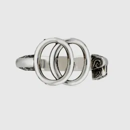 Rings Women Men Band Ring Designer Ring Fashion Jewelry Titanium in acciaio inossidabile Snake Single Grid Rings Coppia Casual Classic Silver Retro Opzionale Dimensioni 6-10 011