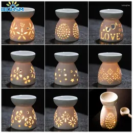 Candle Holders Ceramic Holder Oil Incense Burner Essential Yoga Melt Wax Warmer Diffuser Porcelain Home Decor