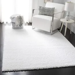 Carpets August Shag Collection Area Rug - 9' X 12' White Solid Design Non-Shedding & Easy Care 1.2-inch Thick