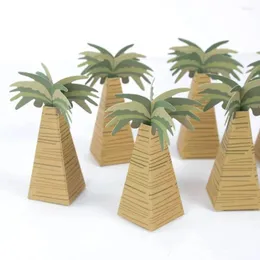 Gift Wrap 10pcs Creative Candy Boxes Paper DIY Wedding Favor Box Hawaiian Tropical Party Decor Coconut Palm Tree Packaging Bags