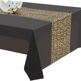 Tabela de toalha de mesa toalha de mesa dourada para festas de feliz aniversário decoração de casamento rosa ouro preto azul cor branca