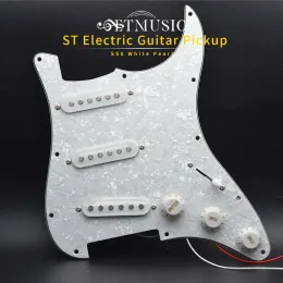 Kablar Enkel spole Electric Guitar PickGuard Pickups Laddade fördrivna 11 -håls SSS Röd/vit pärlvita gitarrtillbehör