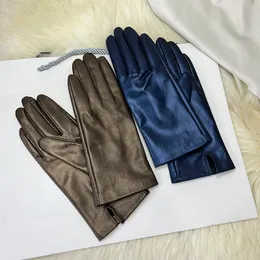 Unisex Unlined Metallic Leather Gloves Cowhide gloves Women's Sheepskin Glove Men's Driving Glove Gants