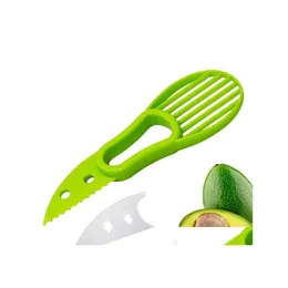 Фруктовые овощные инструменты Mtifunction 3in1 авокадо Slicer Shea Corer Peeler Peeler Cutter PP Seperator Пластиковый нож кухня капля Deli del Otajr