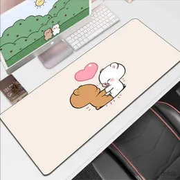 Mouse pads Pulseira Restos de leite MilkMochabear Mouse Bad Pad Gaming Kawaii Anime PC Acessórios para gamer Acessórios de mesa MOUSEPAD MAT OFFIC