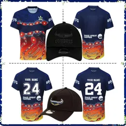 2024 North Queensland Cowboys Mens Mens Indigenous Rugby Jersey 2023/24 Cowboys Indigenous Mens Anzac Training Jersey Size S-5xl