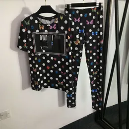 Conjunto de verão sete estrelas joaninha de borboleta imprimir camiseta casual de mangas curtas+cuecas de emagrecimento elástico