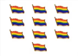10pcslot Rainbow Flag de lapela Pin cores do orgulho gay chapéu de gravata tachão pinos Mini broches para sacos de roupas decoração98799555