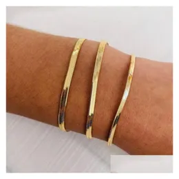 Цепочка Emanco Designer Women Trend Classic Snake Bracelet Золотой ширина 3/4/5 мм из нержавеющей стали для браслетов с ювелирными изделиями DHKV0