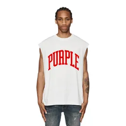 Purple Brand Vest Mens Designer T koszule Trendy modowe szorty oddychające bez rękawów Bpur079 Cyliczny kolor zakrzywiony litera drukowana kamizelka Rozmiar S-xxl