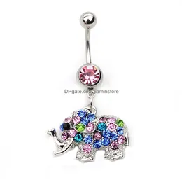 Navel Bell Button Rings Yyjff D0877 Heart Belly Ring Mix Colors Drop Delivery Jewelry Body Dhdox