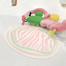 Tappeti tappeto nordico alla moda a strisce moderne girly soggiorno tappeto casa grande area decorazione camera da letto peluche soffice di alta qualità morbida