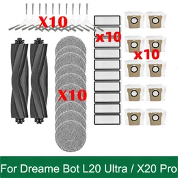 Для Dreame Bot L20 Ultra / X20 Pro Robot Vacuums Main Side Brate Crate Trags Rags Hepa Filter Dust Bags Замена аксессуаров 240409