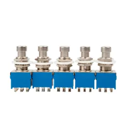 Cables 5PCS Guitar Pedal Foot Metal Switch 9 Pin 3PDT DIY Guitar Effects Pedal Box Stomp Foot Switches True Bypass