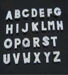 Забор института 130pcslot DIY Slide Letters AZ с заклинателями из со стразами для браслета для 8 -мм кожаного браслета 2859171