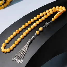 Tasbih muçulmano âmbar resina Rosário Material Material Islã Pedras de jóias feitas à mão Misbaha sibaha Tasbeeh 240412