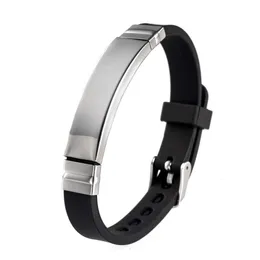 Nya dekorativa kedjeprodukter Personlig kreativitet Fashion Men's Silicone Graved Metal Armband