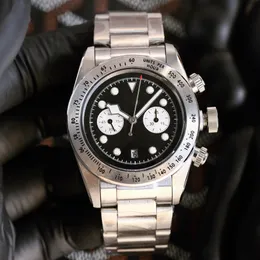 Watchman yüksek kaliteli lüks saat adam otomatik mekanik hareket izle 42mm kronograf hardleks paslanmaz çelik ve deri buzağı derisi şeridi montre de lüks