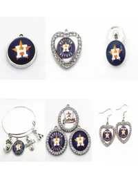 US -Baseballteam Houston Dangle Charm DIY Halskette Ohrringe Armband Armreifen Knöpfe Sportschmuck Accessoires239U5159485