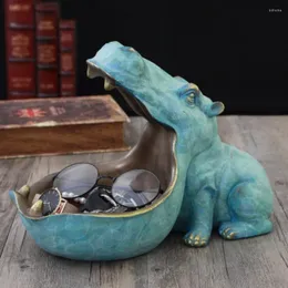 Estatuetas decorativas hipopótamo estátua de resina sintética decoração criativa mesa de artesanato hippon hipopô