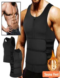 Mens Waist Trainer Body Shaper Neoprene Sauna Sweat Vest Zipper Double Adjustable Workout Suit Tank Top Trimmer5414288