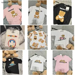 Fashion Baby T-Shirt Summer Doll Bear Pattern Print Girls Size Size 90-130 CM Kids Designer Compley Boys Tees Tshirt 24April