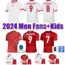 Polonia 2024 Lewandowski Maglie da calcio uomini Kit Kit Polonia 2025 Zielinski Milik Zalewski Szymanski Shirt da calcio polacco Polen Uniform Boy 24 25 Pologne Bednarek