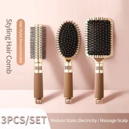 Girls Hairdressing Air Cushion Comb 3/4 Types/set Scalp Massage Comb Anti-static Airbag Plastic Curling Brush Hair Grooming Tool 240411