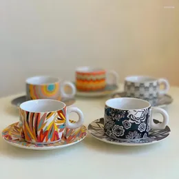 Cups Saucer Nordic Breakfast Keramic Tee wiederverwendbarer Espresso -Spender Küchengeschäft Kupa Bardak Kaffee OB50BD