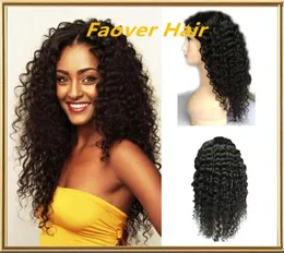 Grad 8a kinky Curly spets fram peruk 11b24natural färg 100 brasilianskt jungfru hår 130 densitet med babyhår för svart WOM6556771