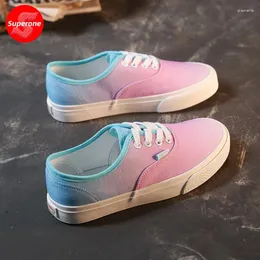 Scarpe casual Superone 2024 Summer Semi Trailer tela Trend Leisure Lace Up Polver Gradient Student Cloth da donna