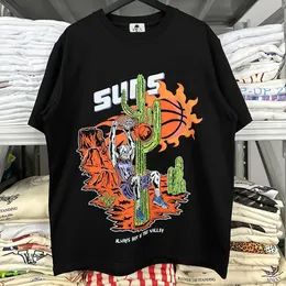 Classic WL Cotton T Shirts Streetwear Anime Casual Herrkläder överdimensionerade baskettryck män kort ärm tee topp 240412