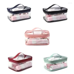 Cosmetic Bags Clear Travel Toiletry Makeup Bag Zipper Waterproof Transparent Cosmetics PVC With Handle