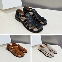 Campo Sandal Calfskin Brown Designer Women Mary Jane Laiders 2024 SHOND SHOME Show أحذية جولة رجعية من الجلد الفتح