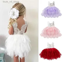 Sukienki dziewczynki koronkowe dziewczyny letnie sukienki 2023 Flower Design Baby Girlda Ubrania Dziecięce suknia ślubna Ball Gown Dziewczyny