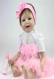 Lovely Baby Doll Toys REALISTIC LIVELIKE NEWBORN GIRL DOLL BEBE REBORN 22 tum Soft Sile Reborn Dolls 55cm4771476
