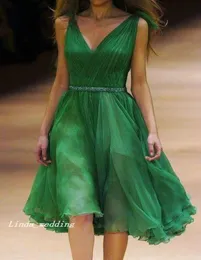 Vestido de cocktail verde de pescoço de pescoço vil Alexander M Knee Kfiffon Badyed Party Festy Dress8428158