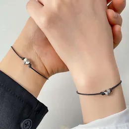 Neues kreatives Paar Kartenarmband Mond Anhänger Split Blumenmuster Liebe zweiteilige Set