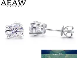 AEAW Round Moissanite Cut Total 200ct 65mm Diamond Test Passed Moissanite Silver Earring Jewelry Girlfriend Gift26922172162872